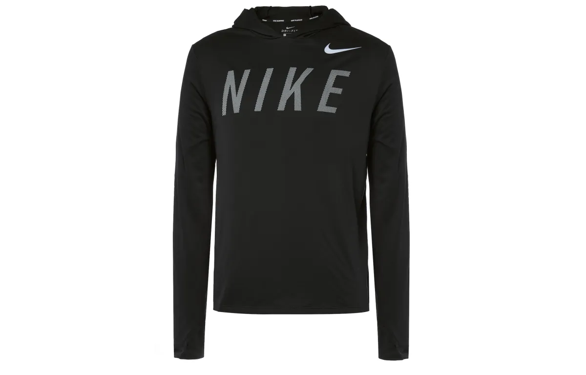 Nike T-Shirts Men's Black Hooded Moderate Straight Fit