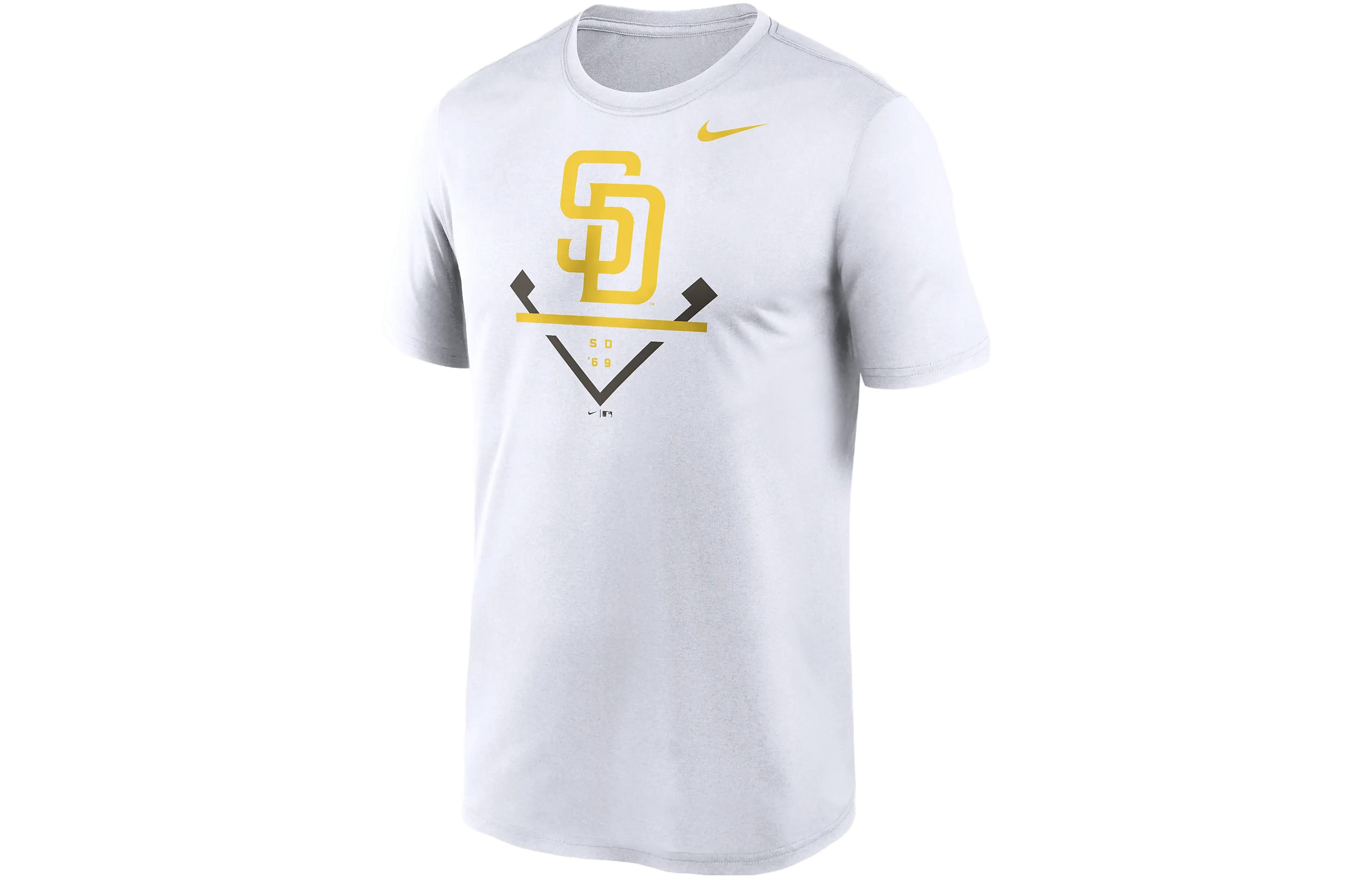 Nike Dri-FIT Icon Legend MLB San Diego Padres San Diego Padres Logo Letter Print Short Sleeve T-Shirt Men's White