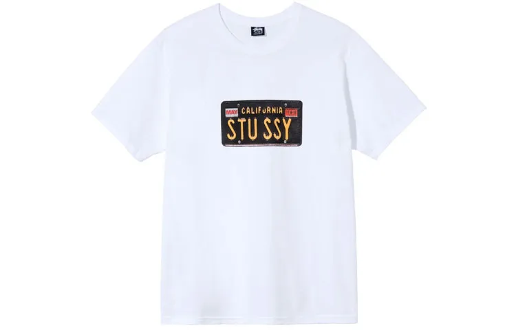 Stussy License Plate Tee T Shirt Unisex White