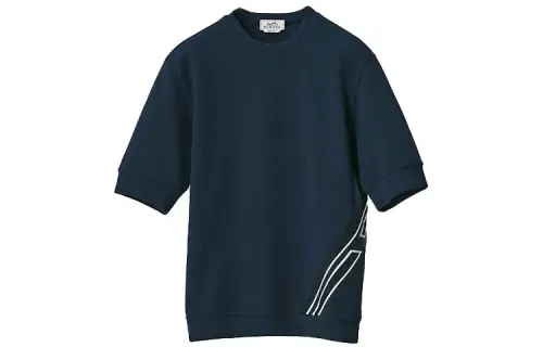 HERMES T Shirts Men's Ink Blue Crew Neck Moderate Straight Fit