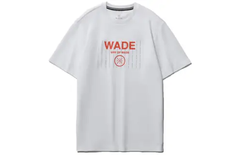 Li Ning T Shirts Men's White Crew Neck Moderate Straight Fit