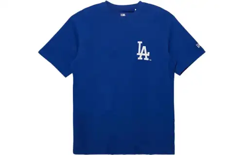 New Era X MLB T Shirts Unisex Blue Crew Neck Moderate Straight Fit