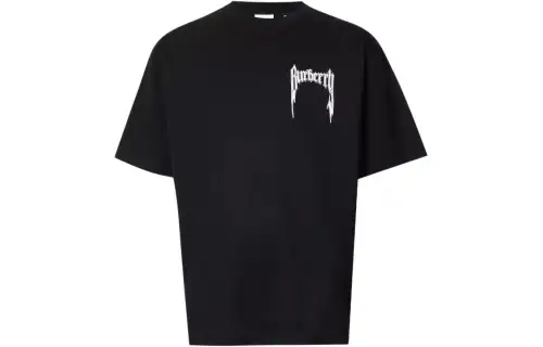 Burberry T Shirts Men's Black Crew Neck Moderate Straight Fit