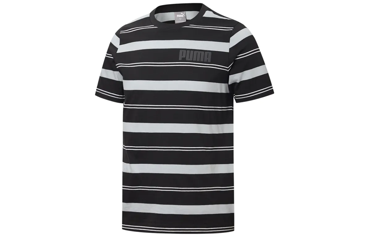 PUMA T-Shirts Men's Black Crew Neck Moderate Straight Fit