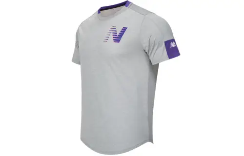 New Balance T Shirts Men's Gray Crew Neck Moderate Other