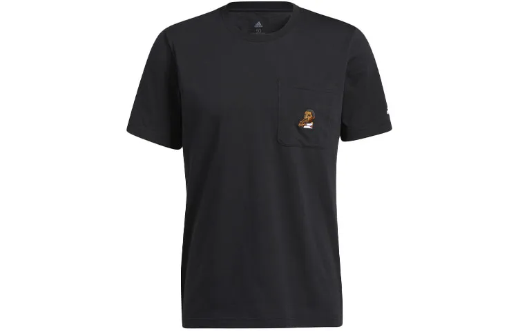 Adidas T-Shirts Men's Black Crew Neck Moderate Straight Fit