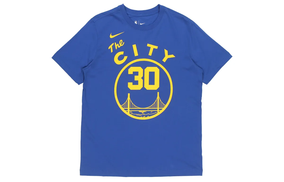 Nike T-Shirts Men's Blue Crew Neck Moderate Straight Fit