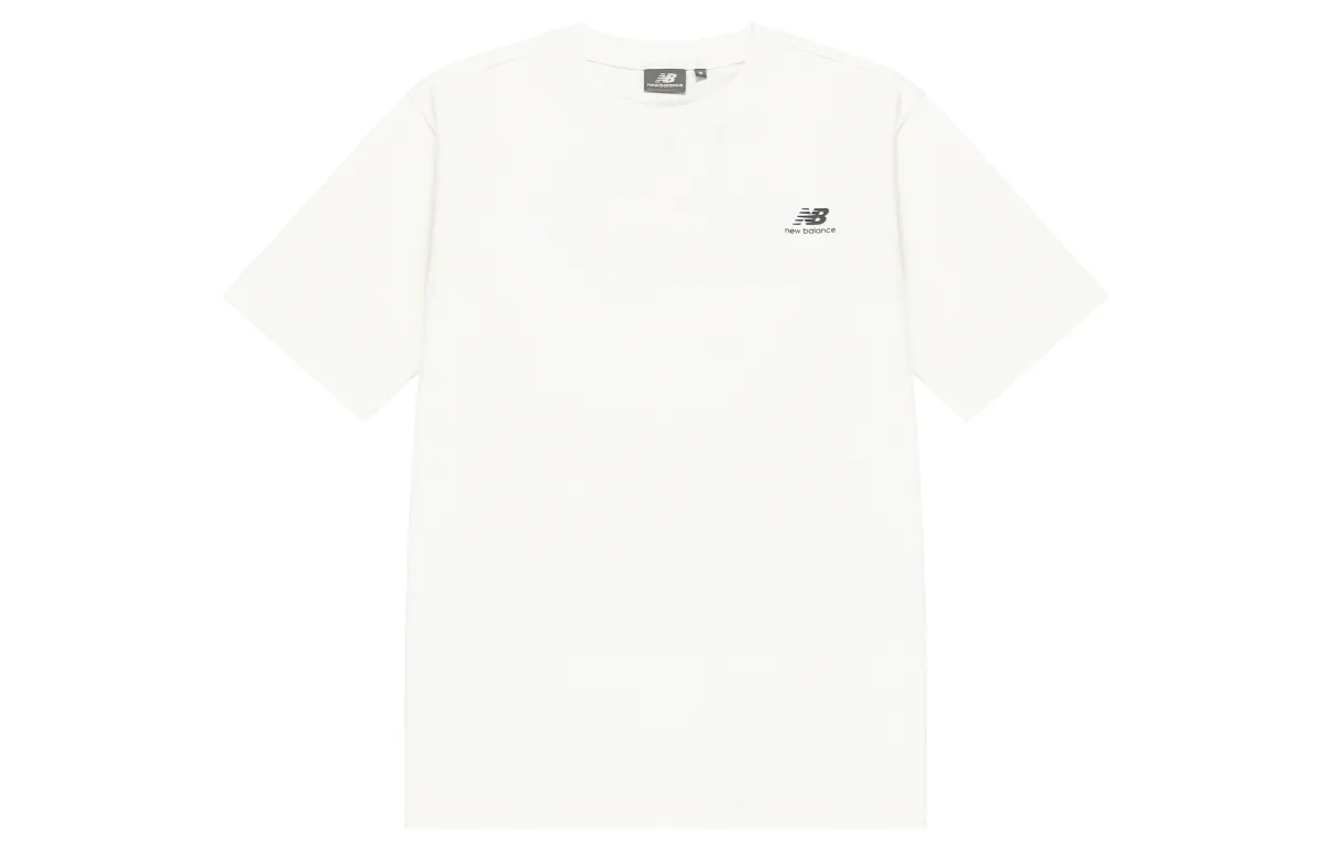 New Balance Drop Shoulder Sleeve T Shirt Unisex White