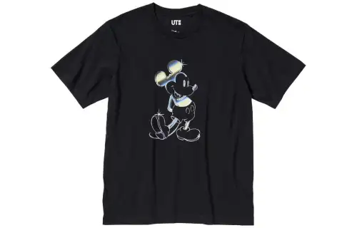 UNIQLO X Disney UNIQLO X , SS23 T Shirts Unisex Black Crew Neck Moderate Straight Fit