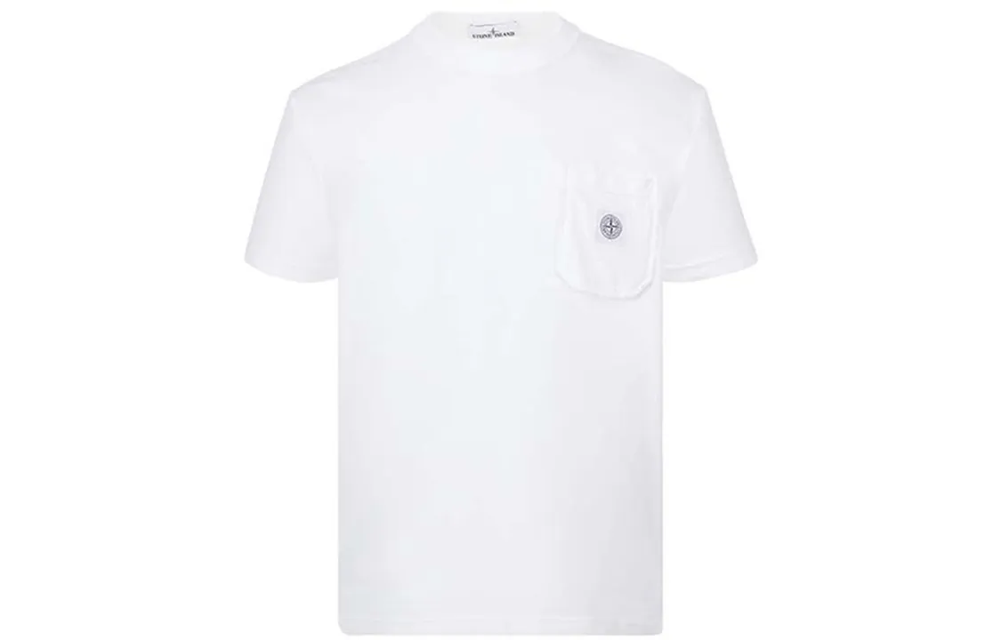 STONE ISLAND T-Shirts Men's White Crew Neck Moderate Straight Fit