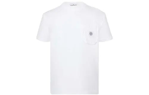 STONE ISLAND T Shirts Men's White Crew Neck Moderate Straight Fit