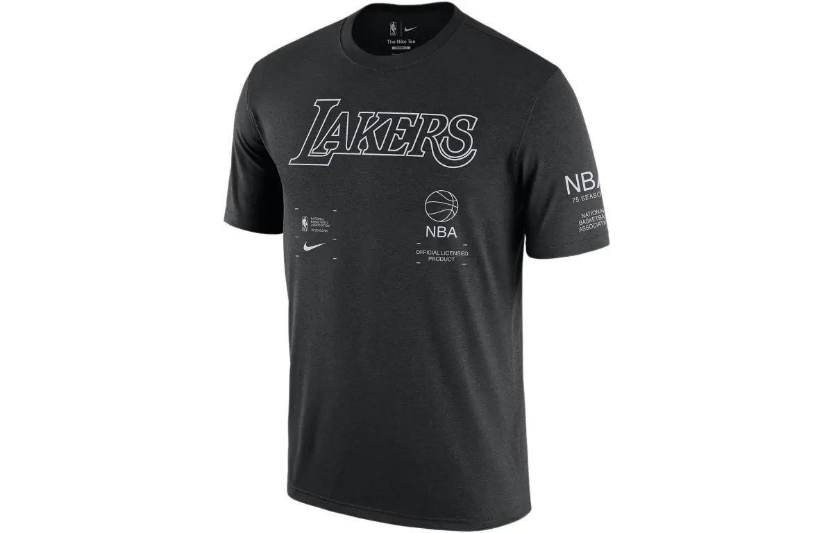 Nike NBA Los Angeles Lakers Courtside Logo Print Crewneck T-shirt Black