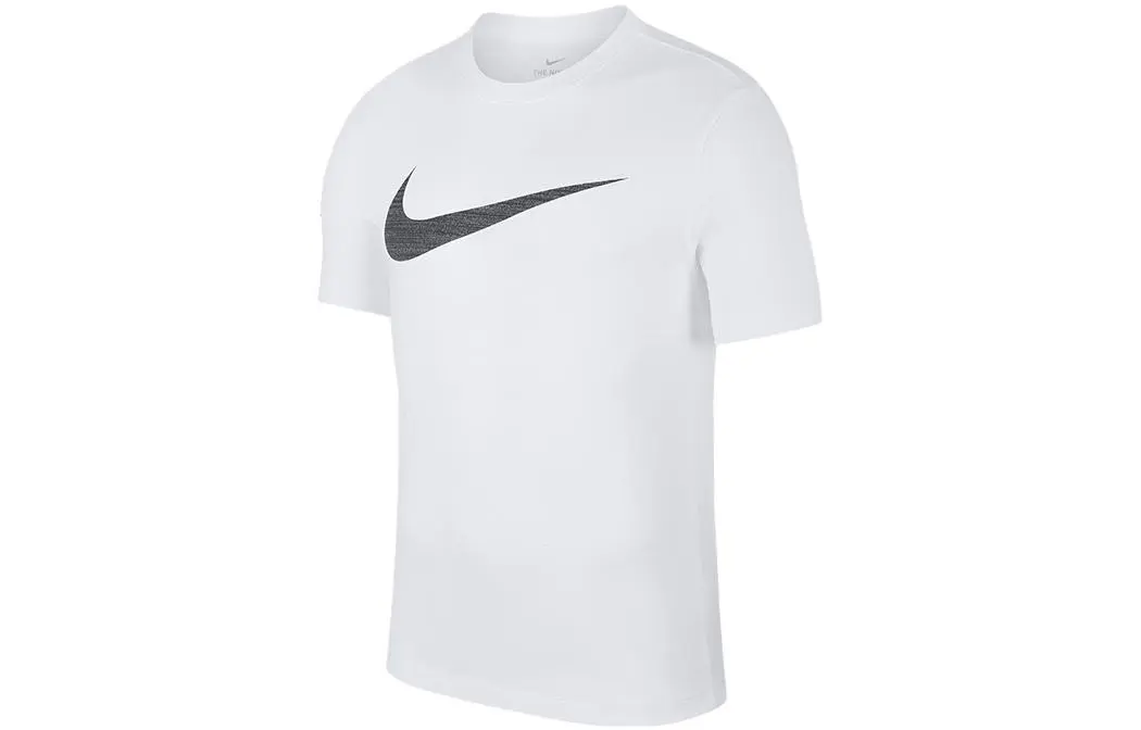 Nike T-Shirts Men's White Crew Neck Moderate Straight Fit