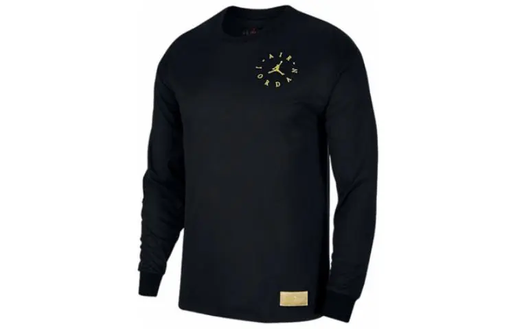 Jordan T-Shirts Men's Black Crew Neck Moderate Straight Fit
