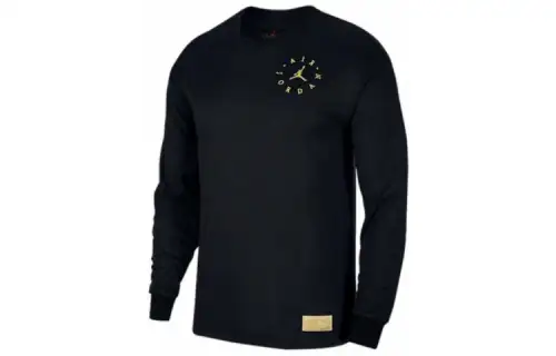 Jordan T Shirts Men's Black Crew Neck Moderate