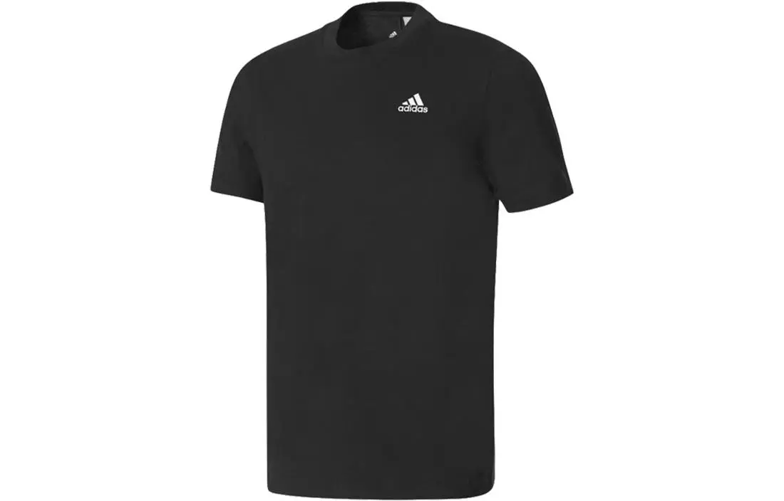 Adidas T-Shirts Men's Black Crew Neck Moderate Straight Fit