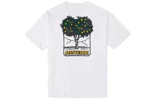 Converse T Shirts Men's White Crew Neck Moderate Straight Fit