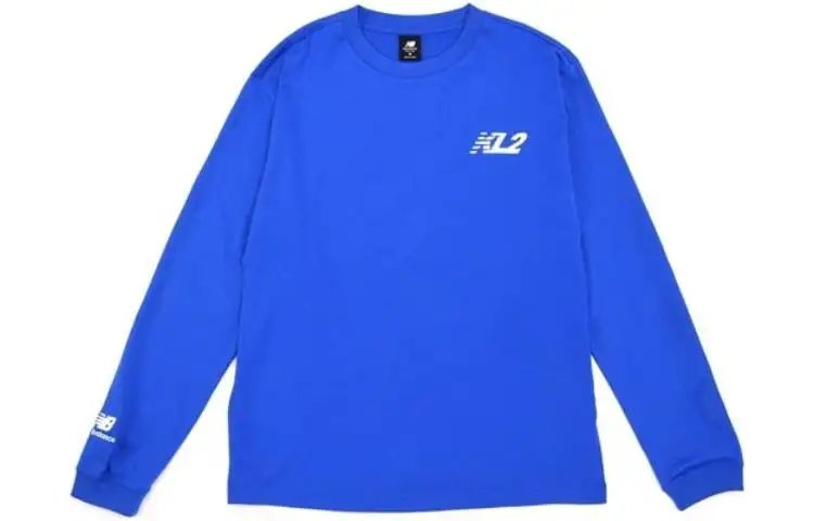New Balance KL2 T Shirts Men's Blue Crew Neck Moderate Straight Fit
