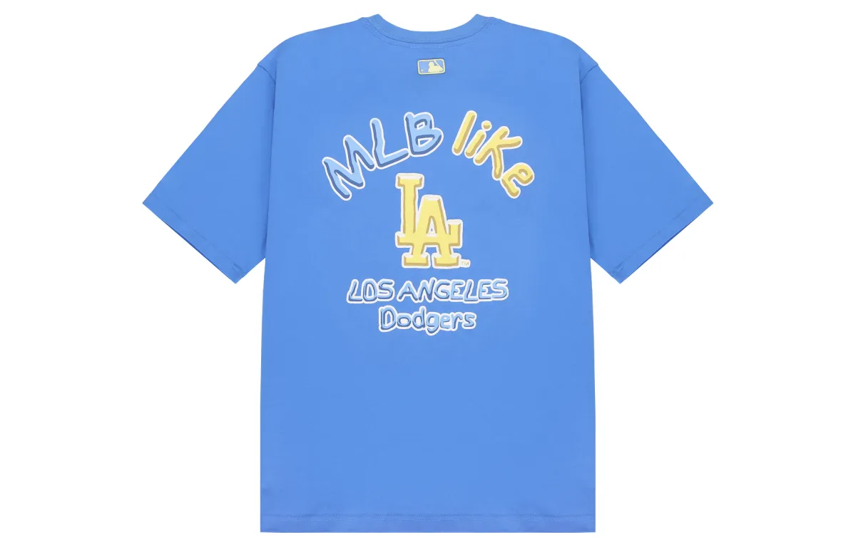 MLB T-Shirts Unisex Blue Crew Neck Moderate