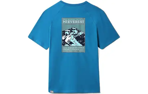 THE NORTH FACE T Shirts Men's Blue Crew Neck Moderate Straight Fit