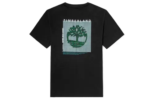 Timberland Drop Shoulder Sleeve T Shirt Men's Black