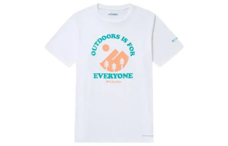 Columbia T-Shirts Men's White Crew Neck Moderate Straight Fit