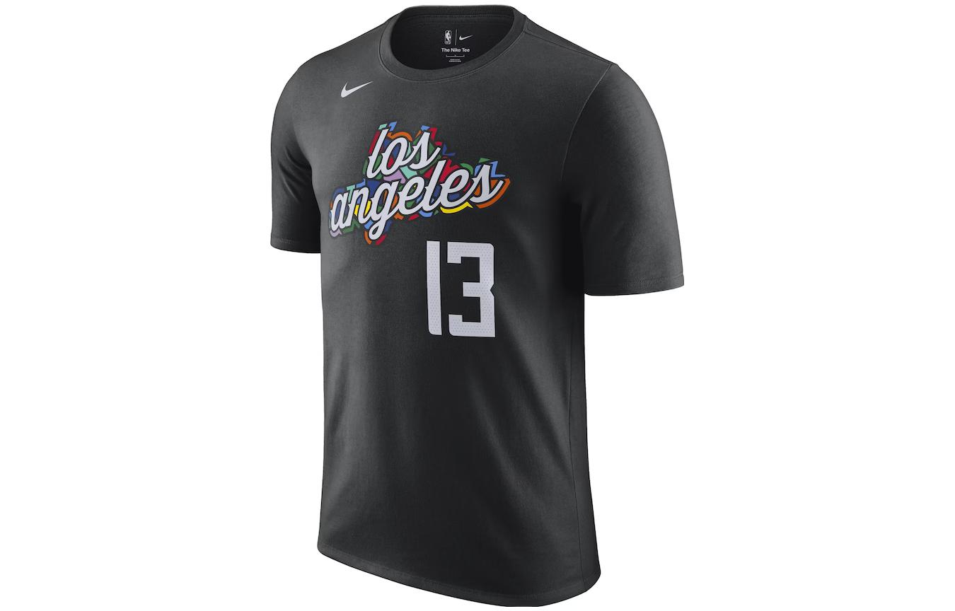 Nike Los Angeles Clippers Pickle Paul George 22-23 City Edition Short Sleeve Printed Shoulder T-Shirt Men's Black