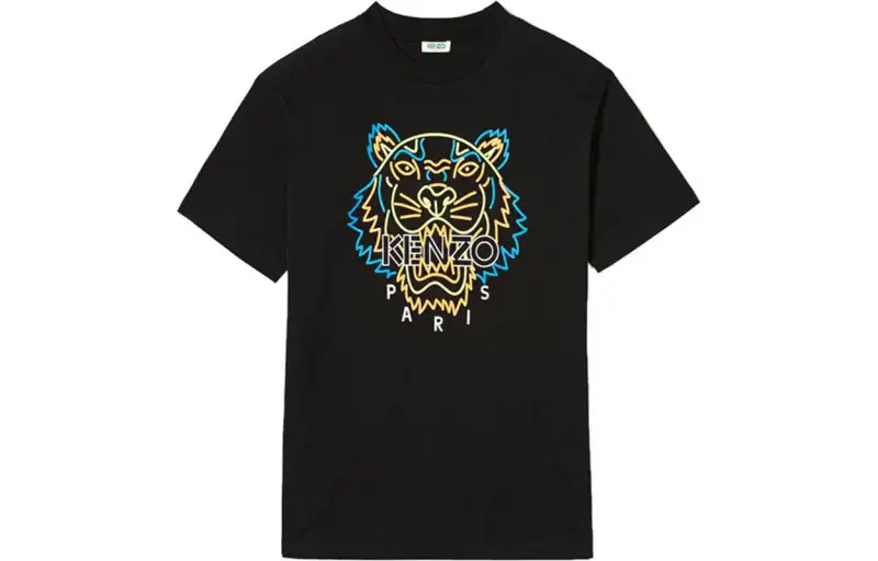 KENZO T Shirts Men's Black Crew Neck Moderate Straight Fit