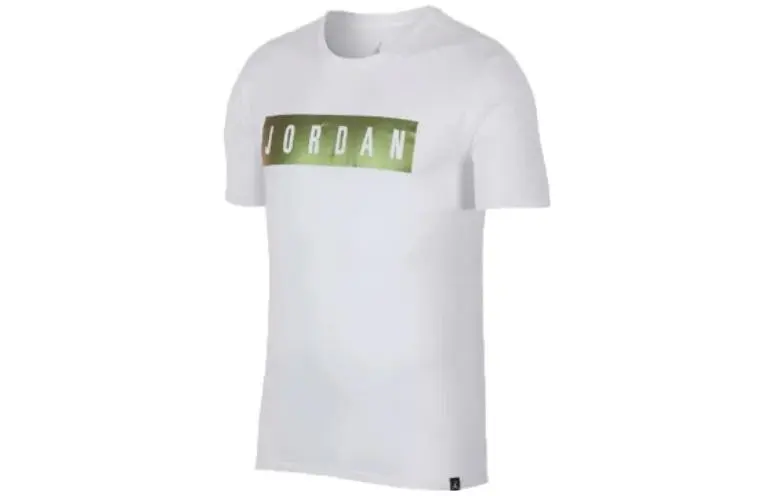 Jordan T-Shirts Men's White Crew Neck Moderate Straight Fit