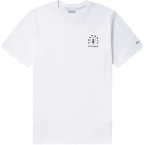 Columbia T-Shirts Unisex White Crew Neck Moderate