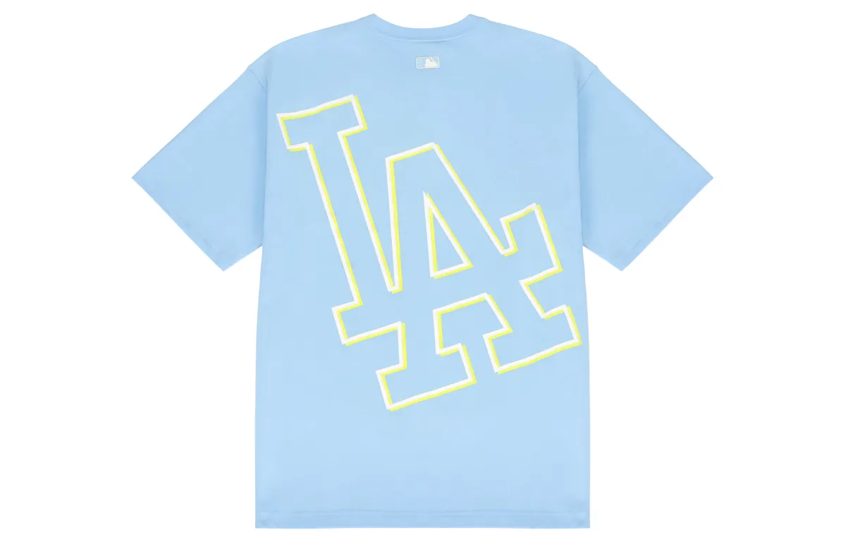 MLB Los Angeles Dodgers T-Shirts Unisex Light Blue Crew Neck Moderate Straight Fit