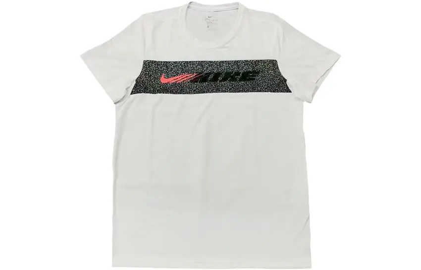 Nike T-Shirts Men's White Crew Neck Moderate Straight Fit