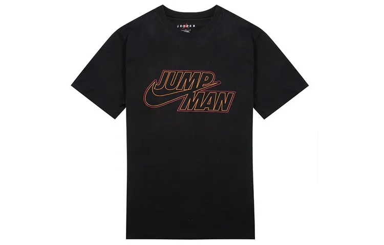 Jordan T-Shirts Men's Black Crew Neck Moderate Straight Fit