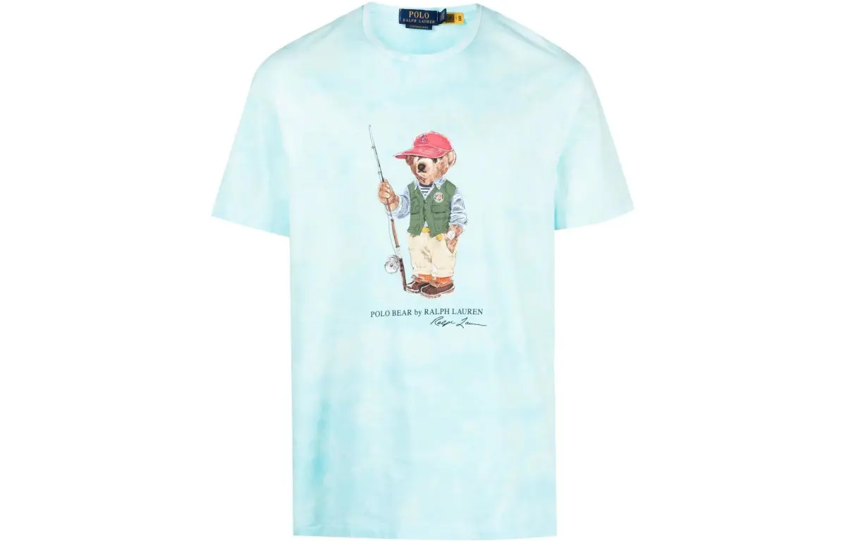 Polo Ralph Lauren Polo Bear SS23 T Shirt Custom Slim Fit Men's Light Blue
