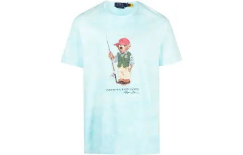 Polo Ralph Lauren Polo Bear SS23 T Shirt Custom Slim Fit Men's Light Blue