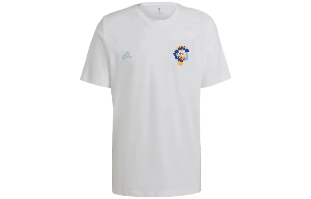 Adidas T-Shirts Men's White Crew Neck Moderate Straight Fit