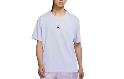 Jordan T Shirts Men's Purple Crew Neck Moderate Straight Fit