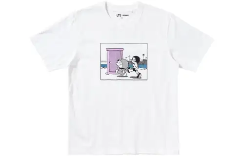 UNIQLO T Shirts Unisex White Crew Neck Moderate Straight Fit