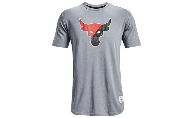 Under Armour Project T-Shirts Men's Gray Crew Neck Moderate Straight Fit