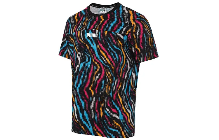 PUMA AOP T-Shirts Men's Multicolor Crew Neck Moderate Straight Fit