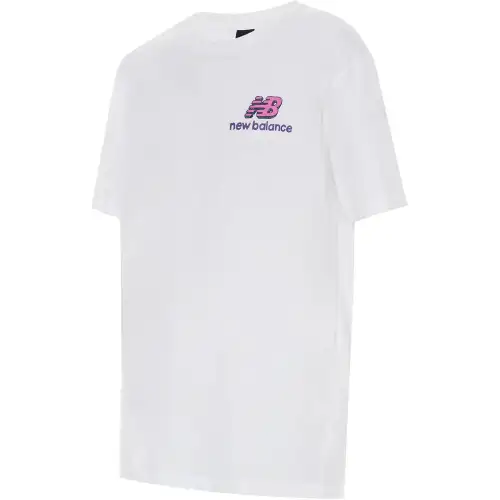 New Balance T Shirts Men's White Crew Neck Moderate Straight Fit