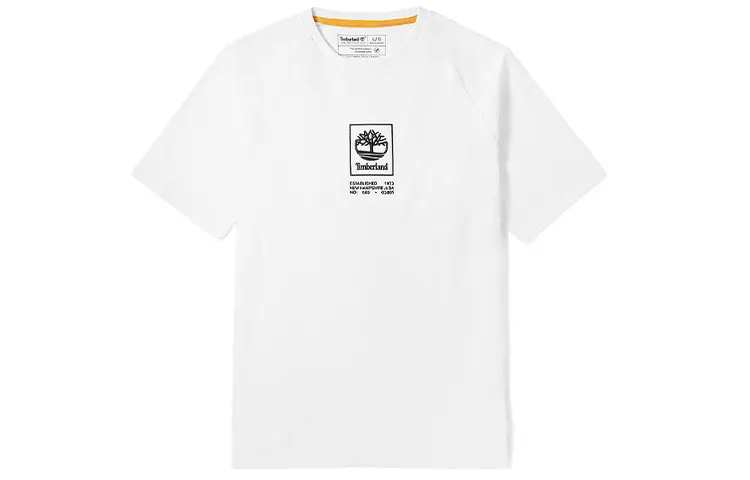 Timberland T Shirts Men's White Crew Neck Moderate Straight Fit