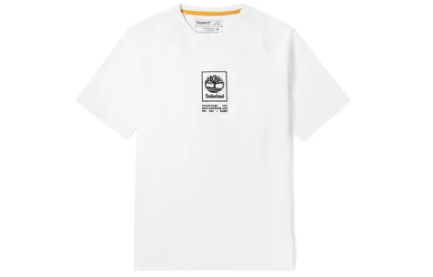 Timberland T-Shirts Men's White Crew Neck Moderate Straight Fit