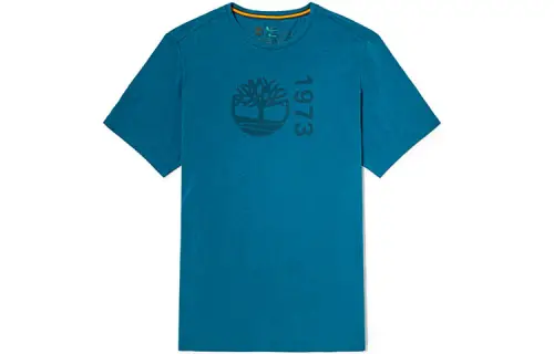 Timberland T Shirts Men's Dusty Blue Crew Neck Moderate Straight Fit