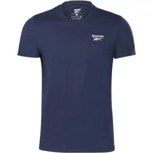 Reebok T Shirts Men's Navy Blue Crew Neck Moderate Straight Fit