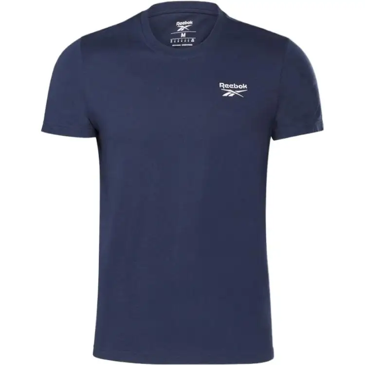 Reebok T Shirts Men's Navy Blue Crew Neck Moderate Straight Fit
