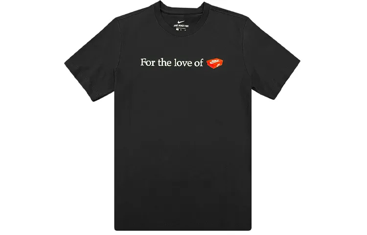 Nike T-Shirts Men's Black Crew Neck Moderate Straight Fit