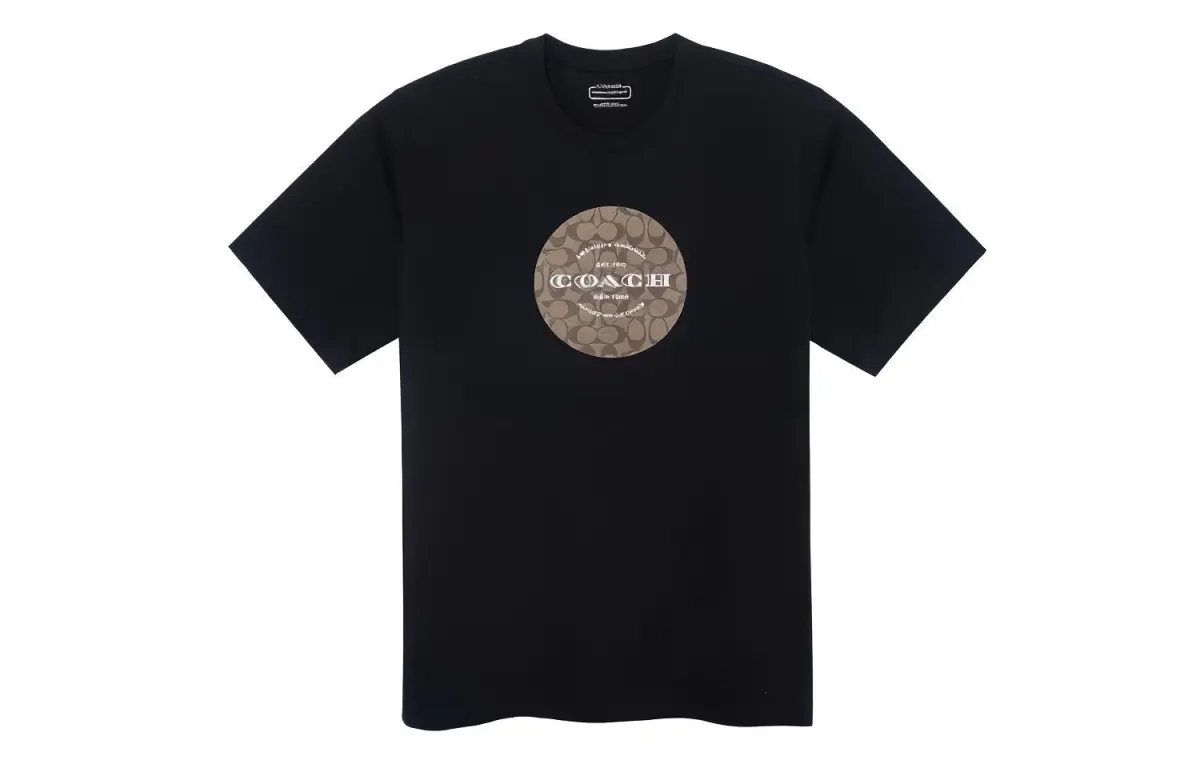 COACH T-Shirts Unisex Black Crew Neck Moderate