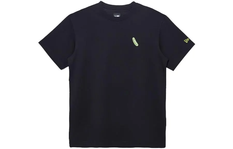 New Era T-Shirts Unisex Black Crew Neck Moderate