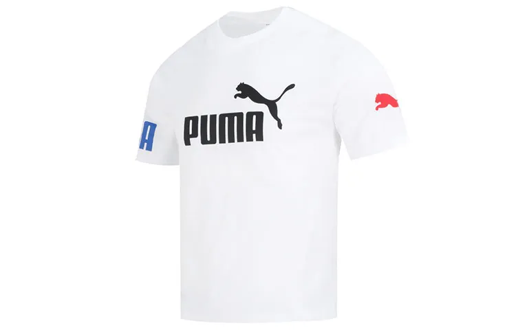 PUMA Men's Casual Collection T-Shirts Men's White Crew Neck Moderate